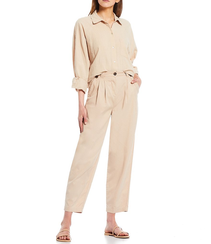 Every Pleated Flat Front Tapered Leg Chino Pants