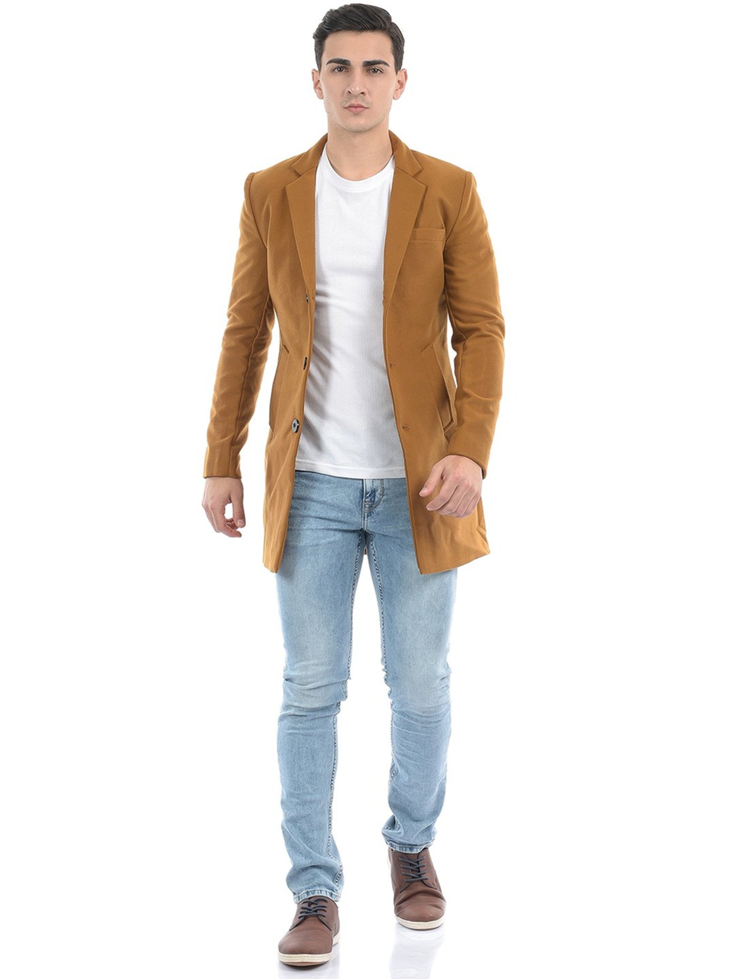 London Fog Mustard Regular Fit Overcoat