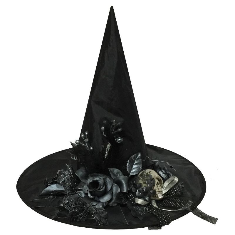 18 "Halloween Witch Hat with Bone Skull