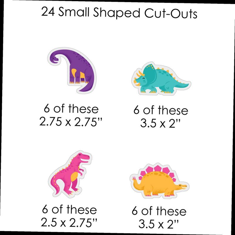 Big Dot of Happiness Roar Dinosaur Girl - Dino Mite Trex Baby Shower or Birthday Party DIY Decorations - Clothespin Garland Banner - 44 Pieces