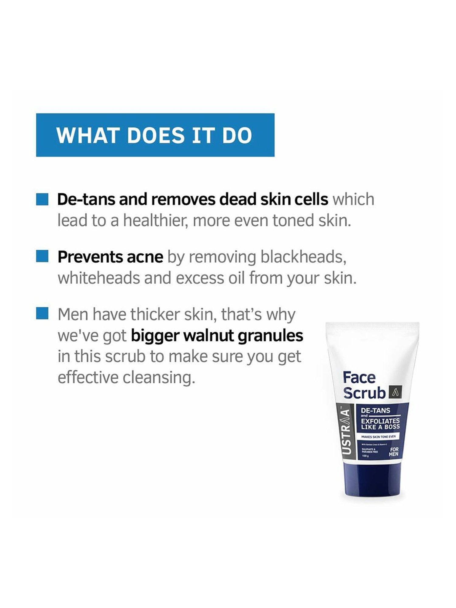 Ustraa Barood Eau De Parfum & De-Tans Face Scrub - Set of 2