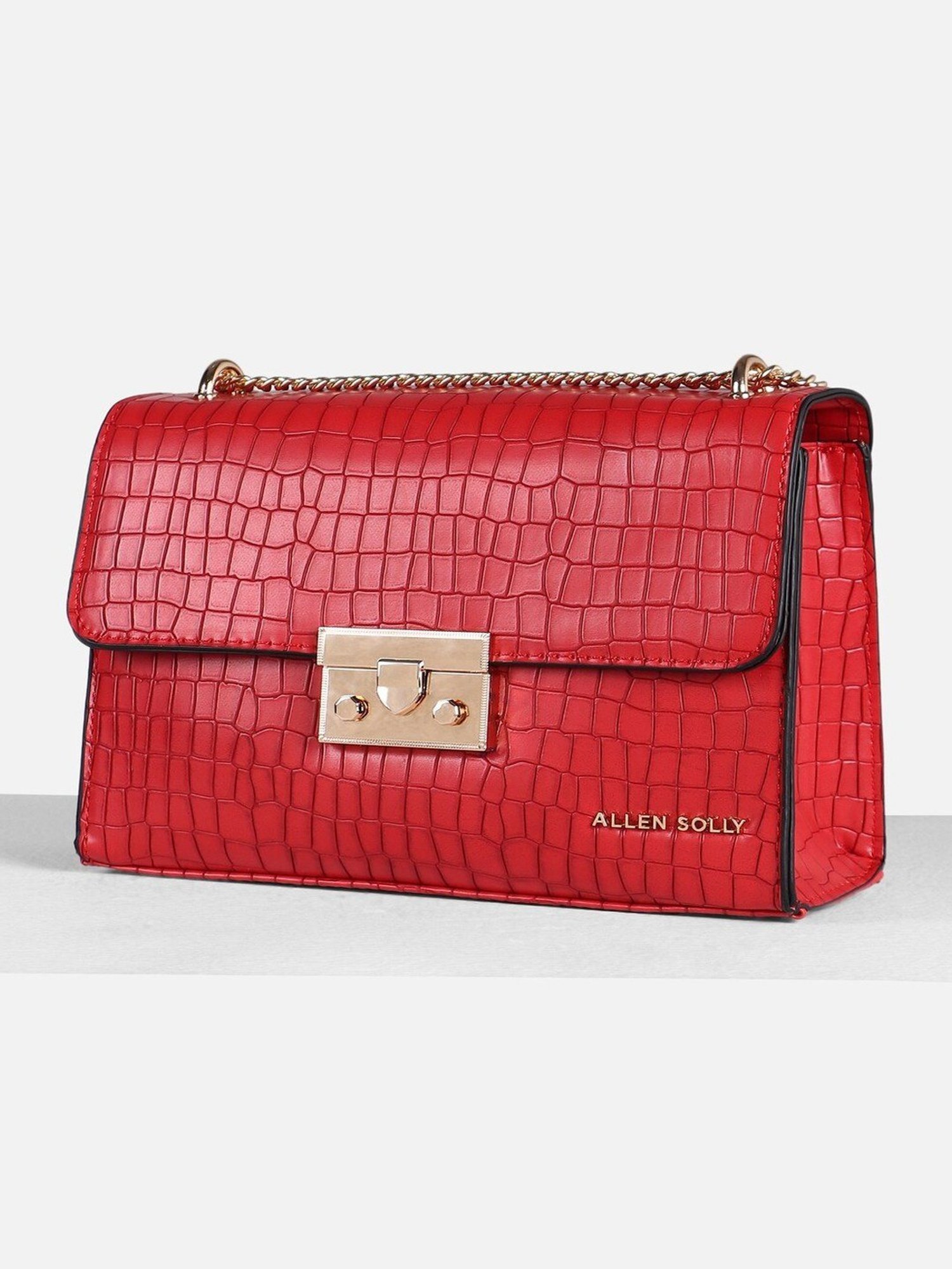 Allen Solly Red Textured Medium Sling Handbag