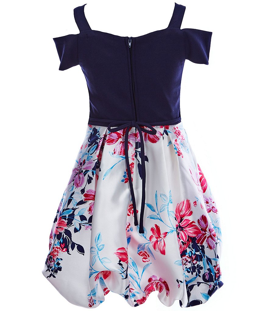 Poppies and Roses Big Girls 7-16 Flutter-Sleeve Double Hem Fit-And-Flare Dress