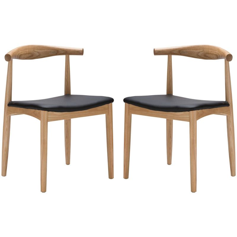 Set of 2 Rena Mid Century Dining Chair Natural - Poly & Bark