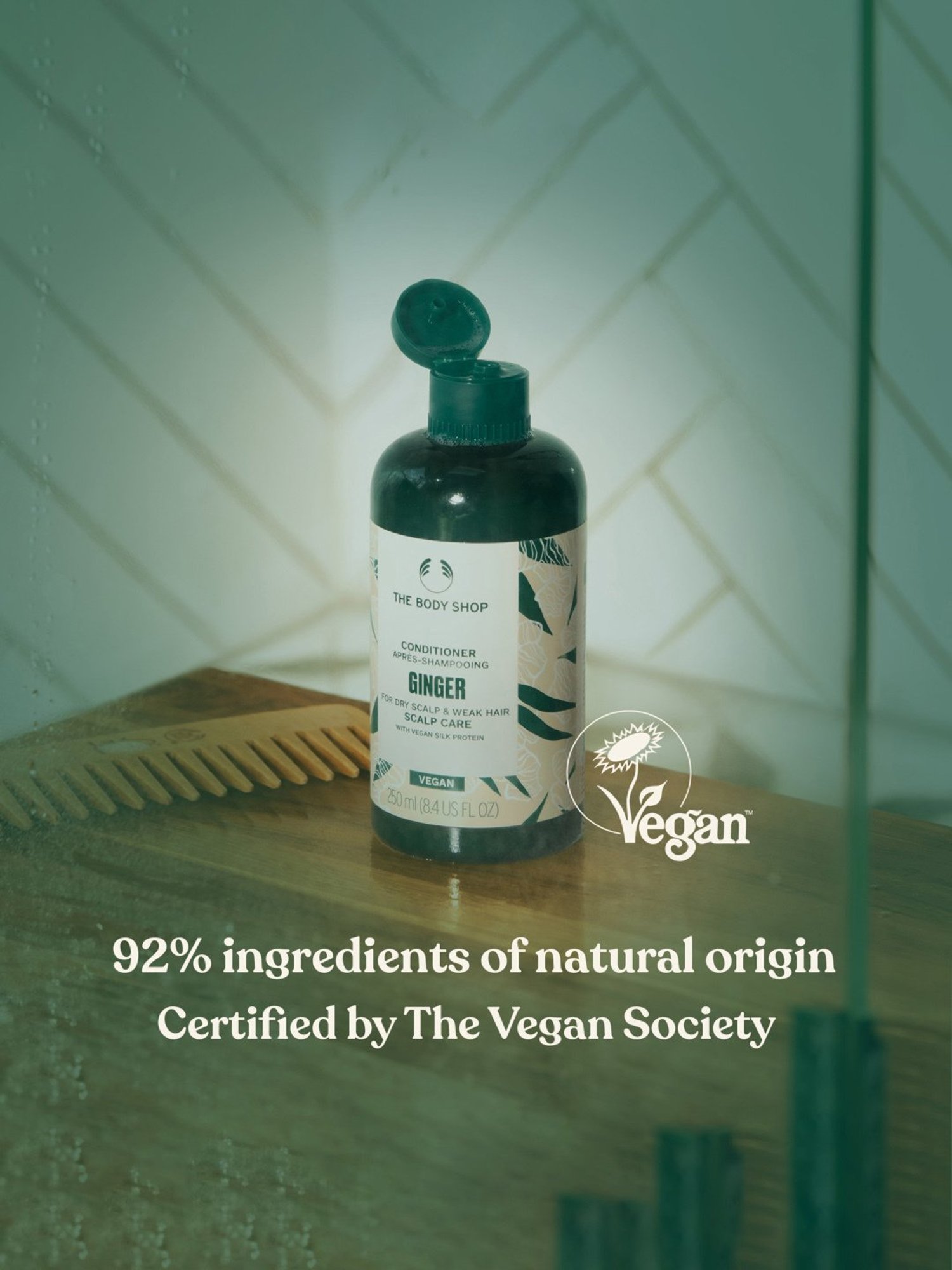 The Body Shop Vegan Ginger Scalp Care Conditioner for Dry Scalp & Weak Hair - 250 ml