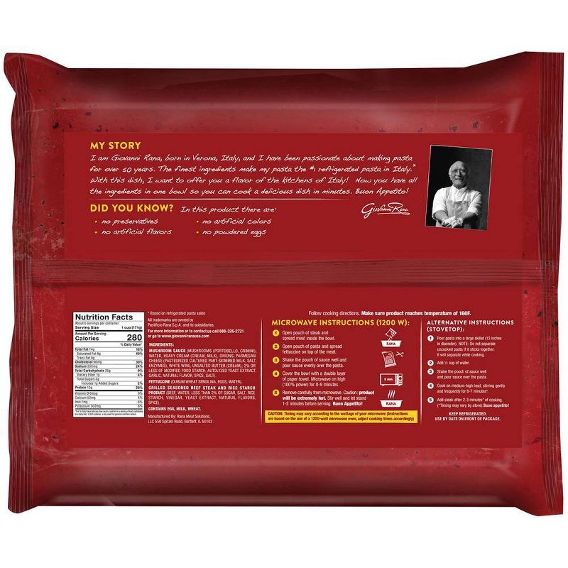 Rana Fettuccine, Steak & Mushroom Sauce Meal Kit - 38oz