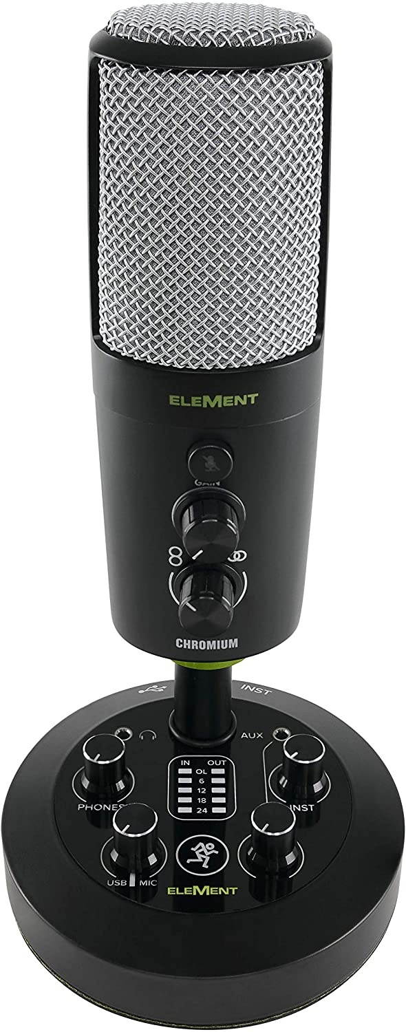 Mackie EleMent Series Chromium Premium USB Condenser Microphone with Built-in 2-Channel Mixer