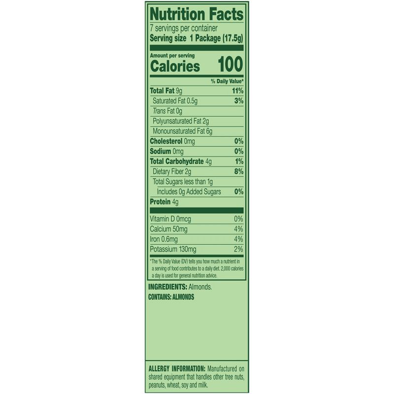 Emerald Natural Almonds 100 Calorie Packs - 4.34oz/7ct