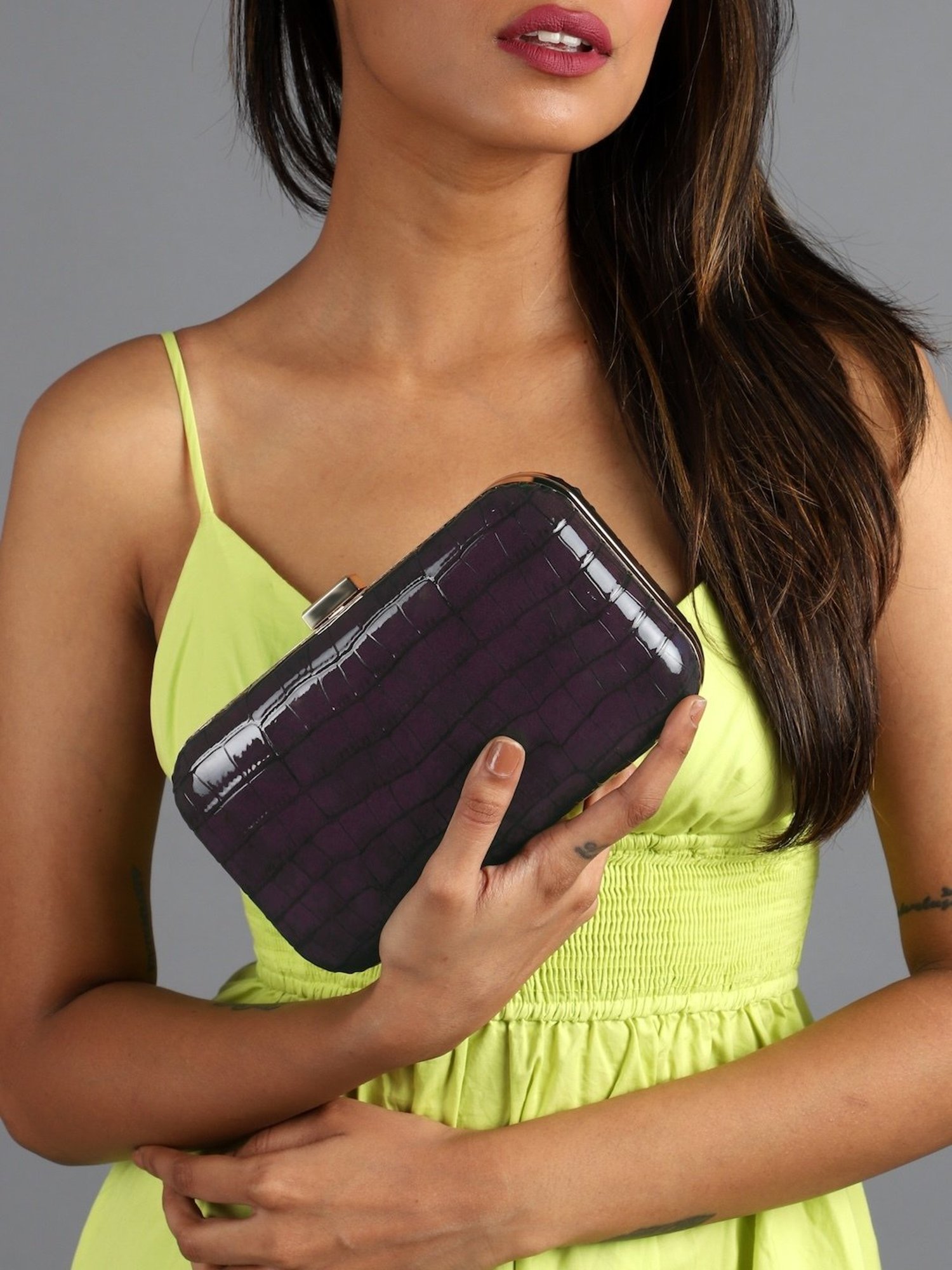 Modern Myth Purple Textured Clutch