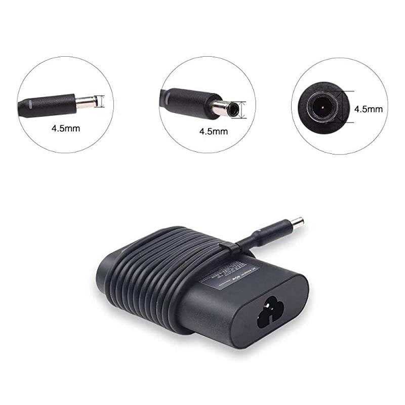 45W AC Power Charger Fit for Dell Inspiron 14 3451 3452 3458 5451 5458 7437 3459 3468 Inspiron 11 3147 3148 3152 3153 3157 3162 3168 3179 Laptop Power Supply Adapter CordPlug Size 45mm30mm