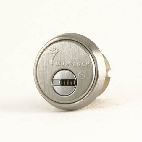 Mul-t-lock, MOR0C01-26, Satin Chrome, Solid Brass Replacement 1" Mortise Cylinder with Adams Rite Cam (4 Chamber), HIGH SECURITY, 006 KEYWAY