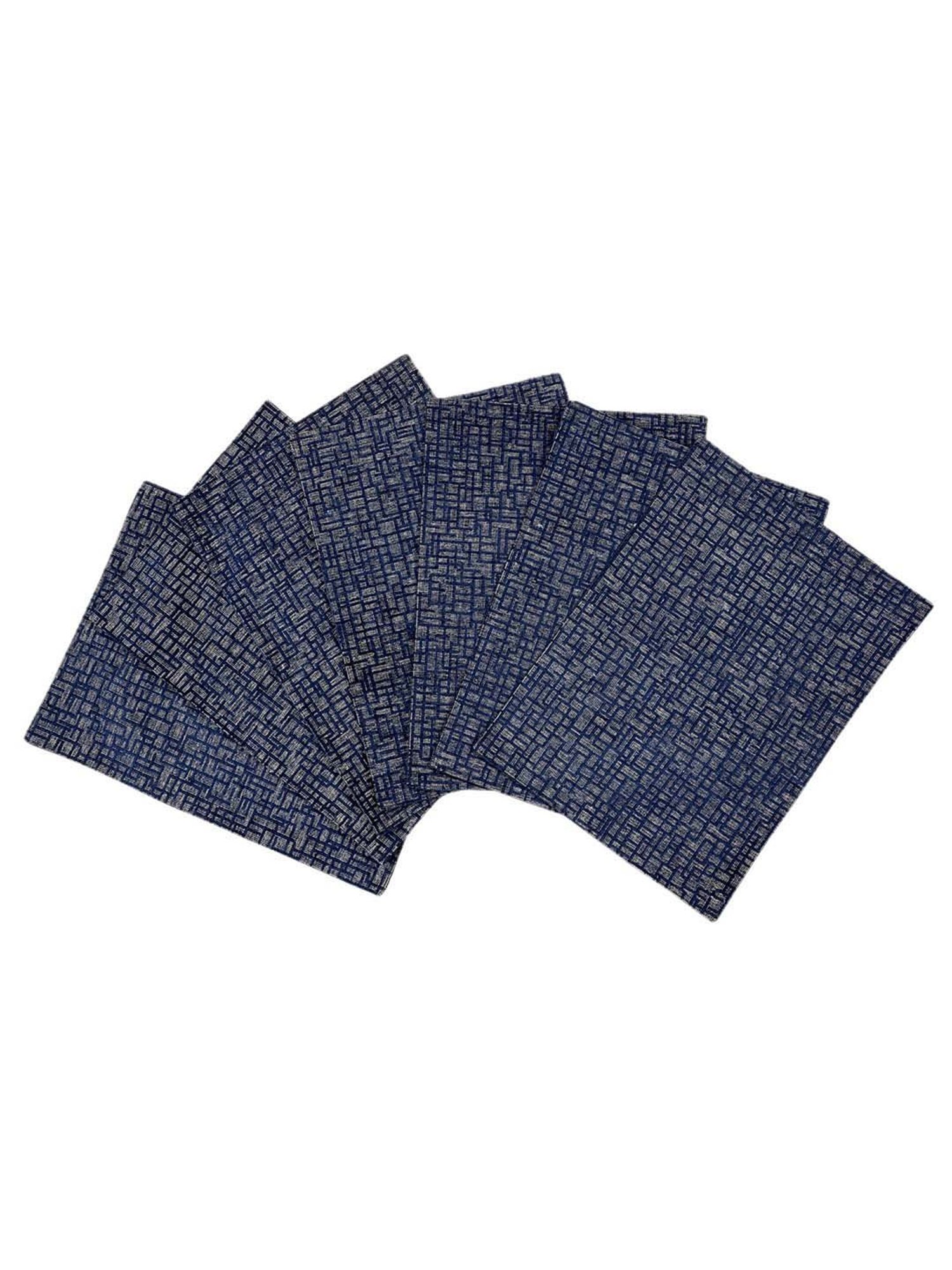 Saral Home Unique Blue Polyester 210 TC Placemats - Set of 6