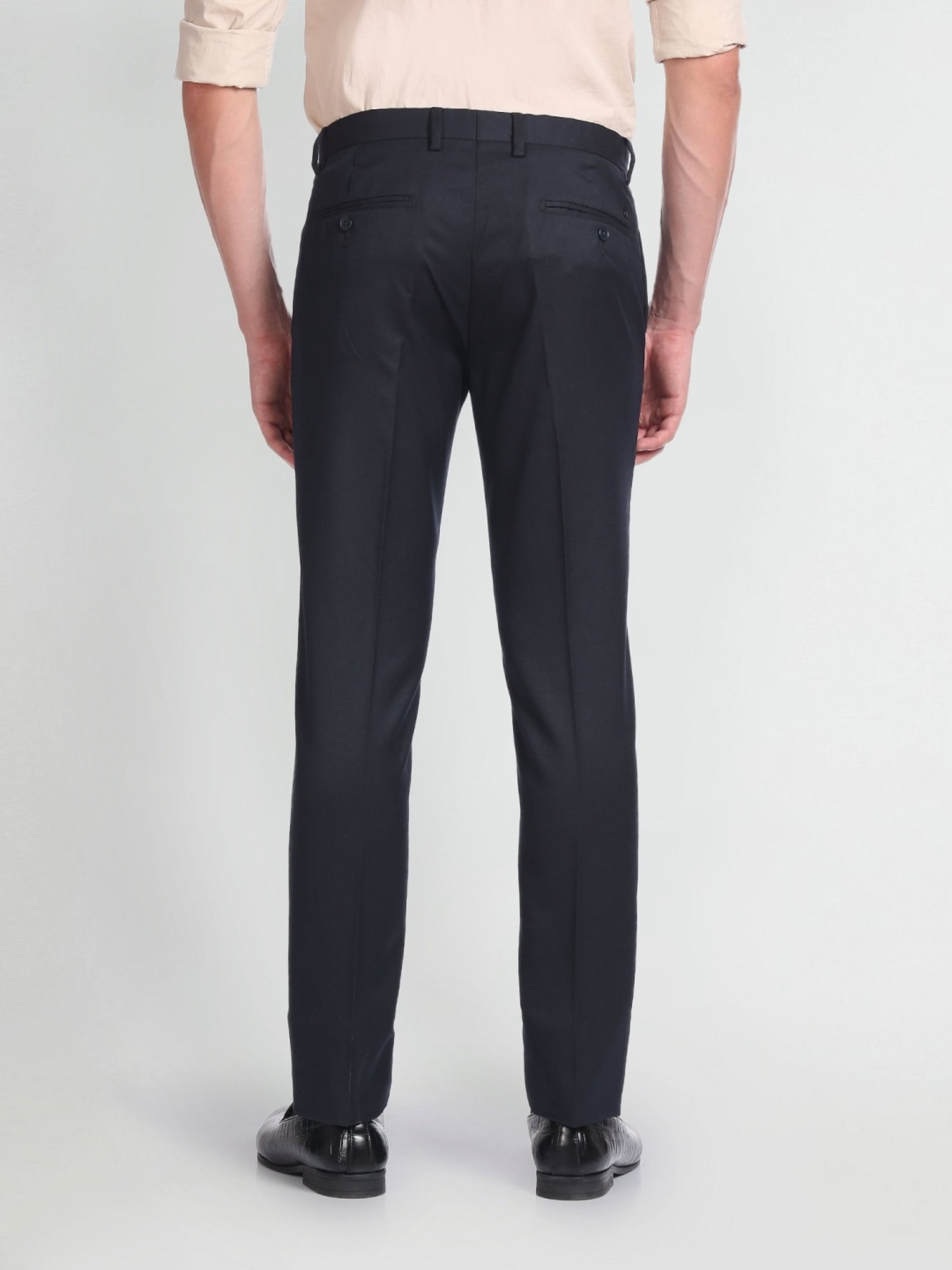 Arrow Navy Regular Fit Trousers