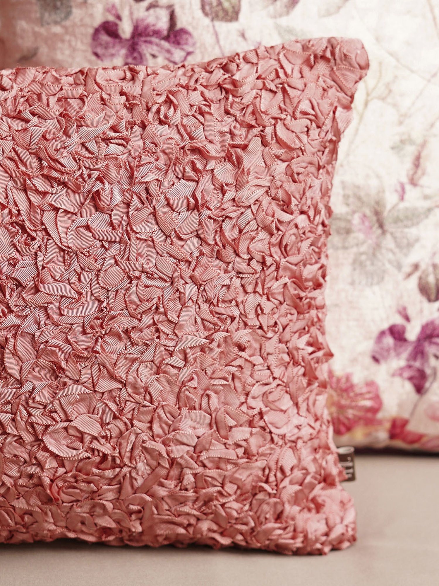 Pure Home and Living Pink Poly Dupion Textured Cushion Cover