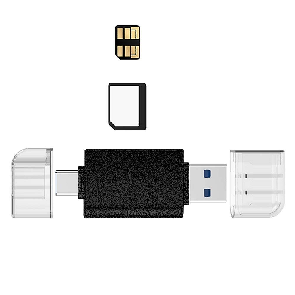 zinc Alloy Huawei NM Card Dual-Purpose Card Reader with USB and C Port Nano Memory Card Reader (Note: no Memory Card) Black