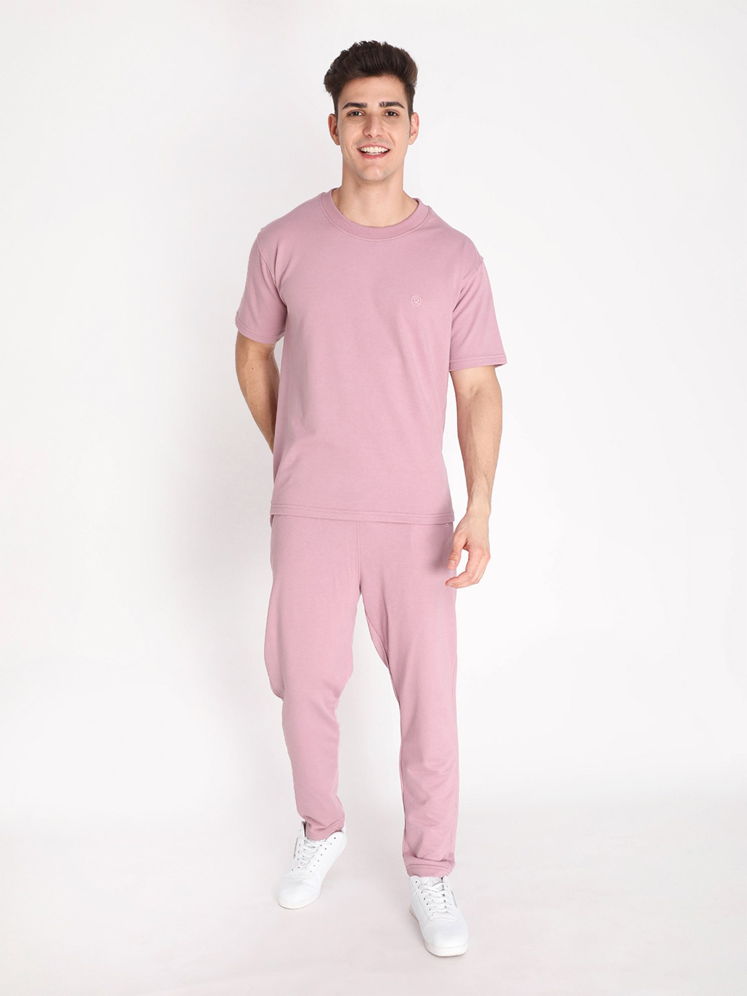 Chkokko Pastel Pink Regular Fit Trackpants