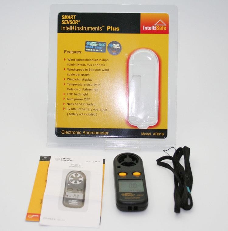 AR816 Digital wind speed meter Mini Pocket Digital Anemometer Wind Speed Tester