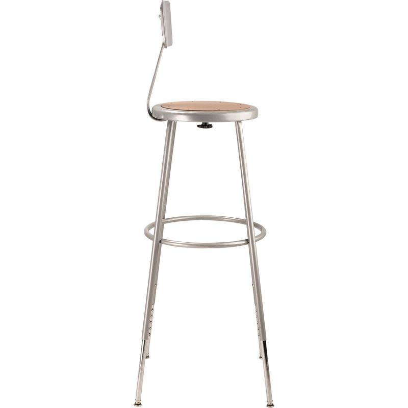 2pk Adjustable Heavy Duty Steel Stool with Backrest Gray - Hampton Collection
