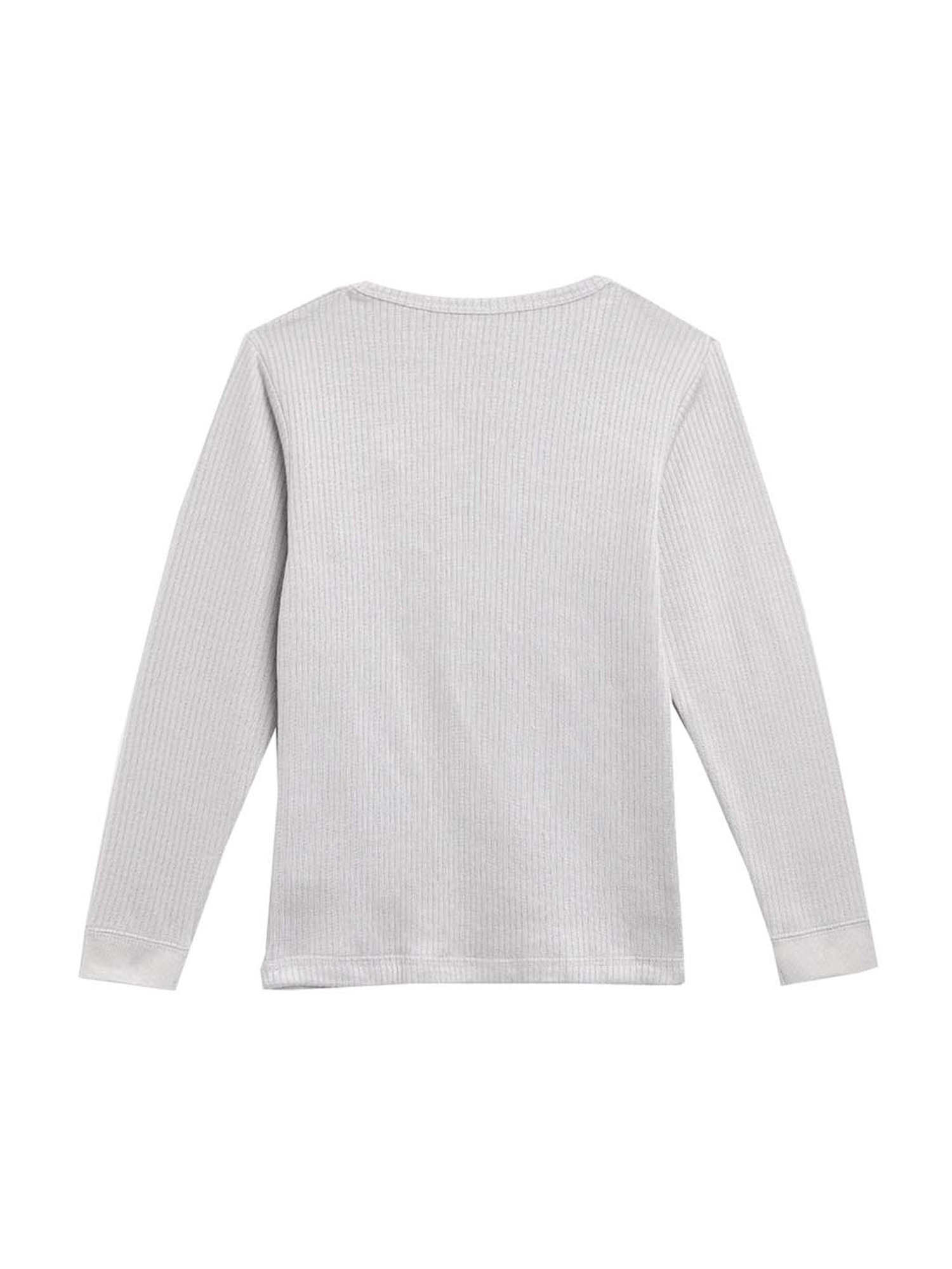 Kanvin Kids Grey Regular Fit Thermal Tops - Set of 2