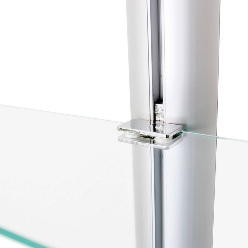 3 Tier Wall Mount Adjustable Glass Shelving Unit with Aluminum Bars - Danya B.