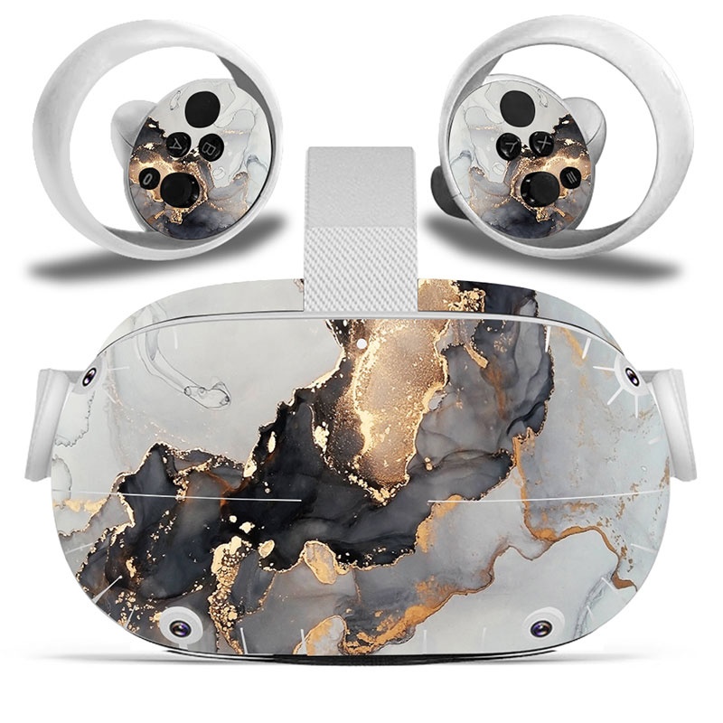 Amify Vinyl Skin Sticker for Oculus Quest 2 VR Headset Controller PVC Decals Cute Cartoon Wrap Cover for Oculus Quest 2 Accessories