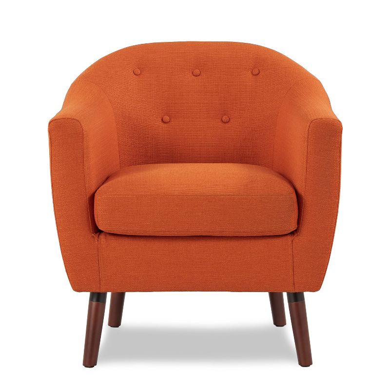 Homelegance 31 Inch Lucille Collection Classic Polyester Fabric Single Living Room Barrel Accent Chair, Orange