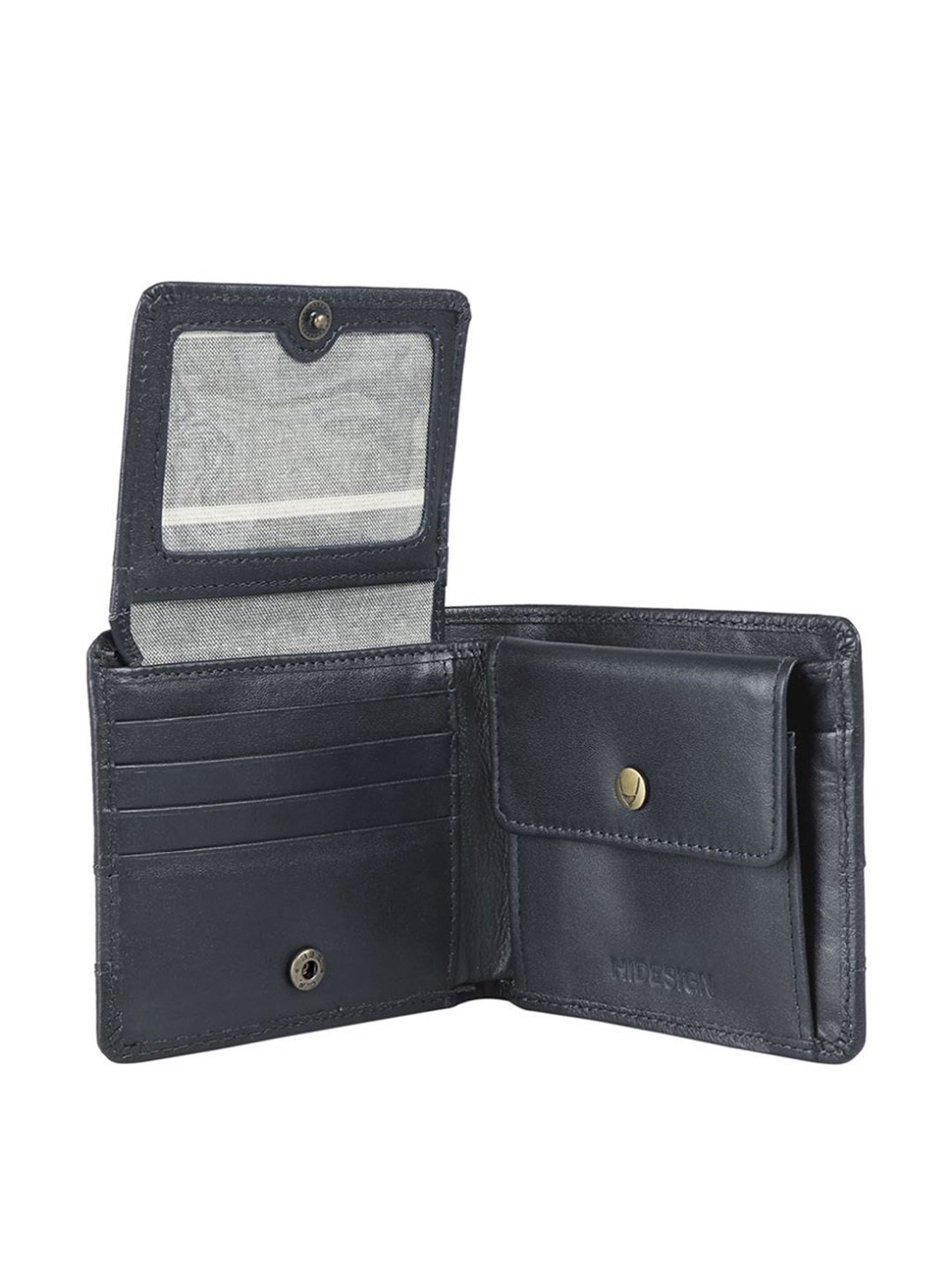 Hidesign 286-010F RF Navy Casual Leather Rfid Bi-Fold Wallet for Men