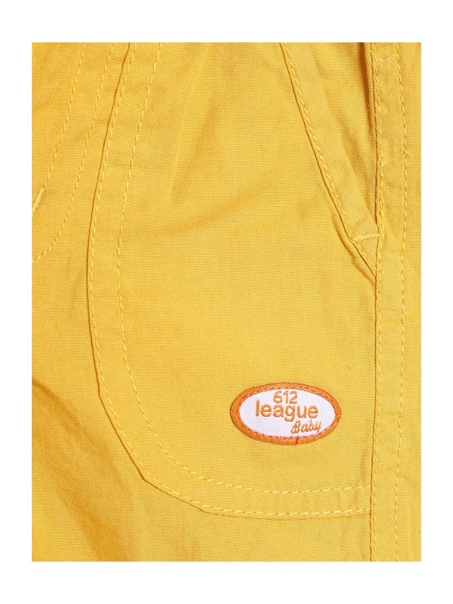 612 League Kids Yellow Solid Shorts