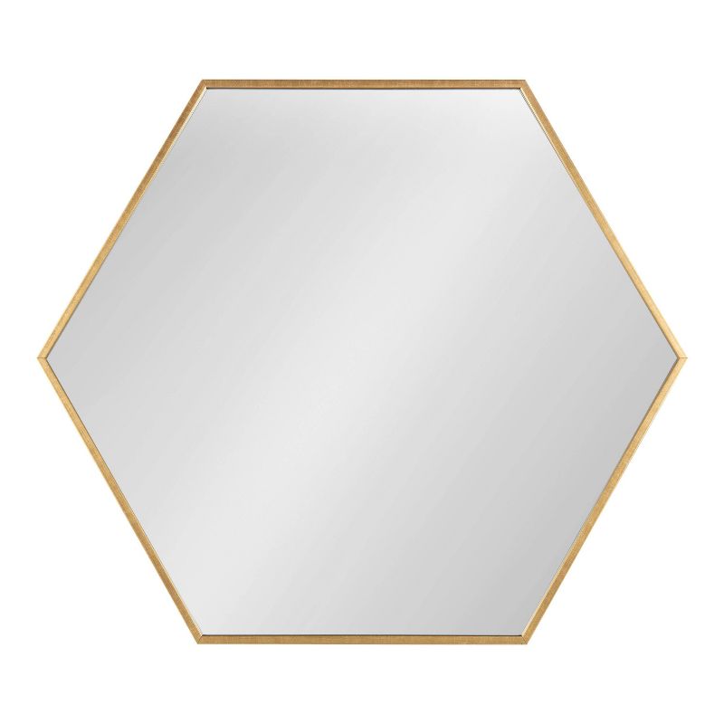 22" x 25" Rhodes Hexagon Wall Mirror Gold - Kate & Laurel All Things Decor