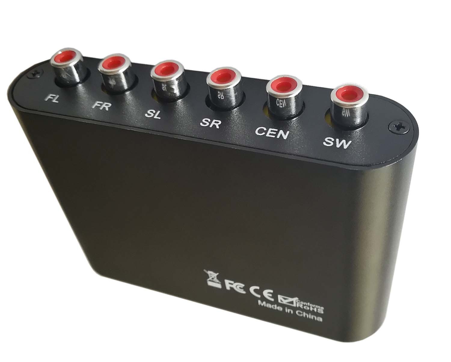 EULAN 5.1 Audio Rush Digital Sound Decoder Converter, Digital DTS AC3 Optical to Analog 5.1 Surround Audio Sound Decoder