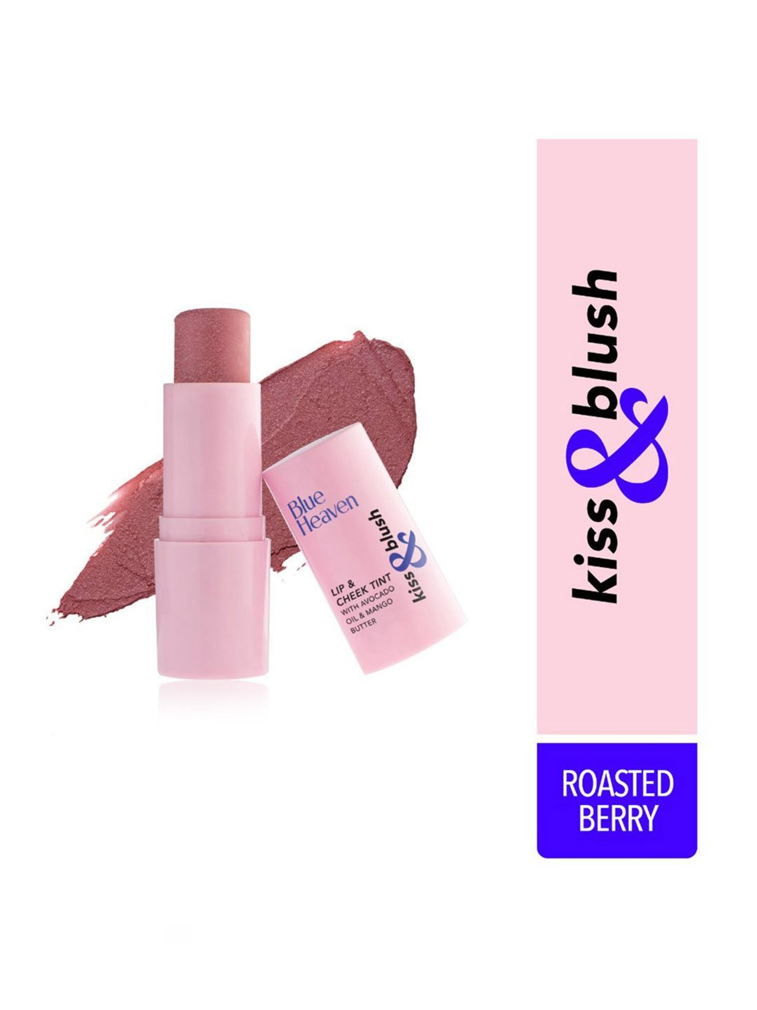 Blue Heaven Kiss & Blush Lip & Cheek Tint Roasted Berry - 8.5 gm