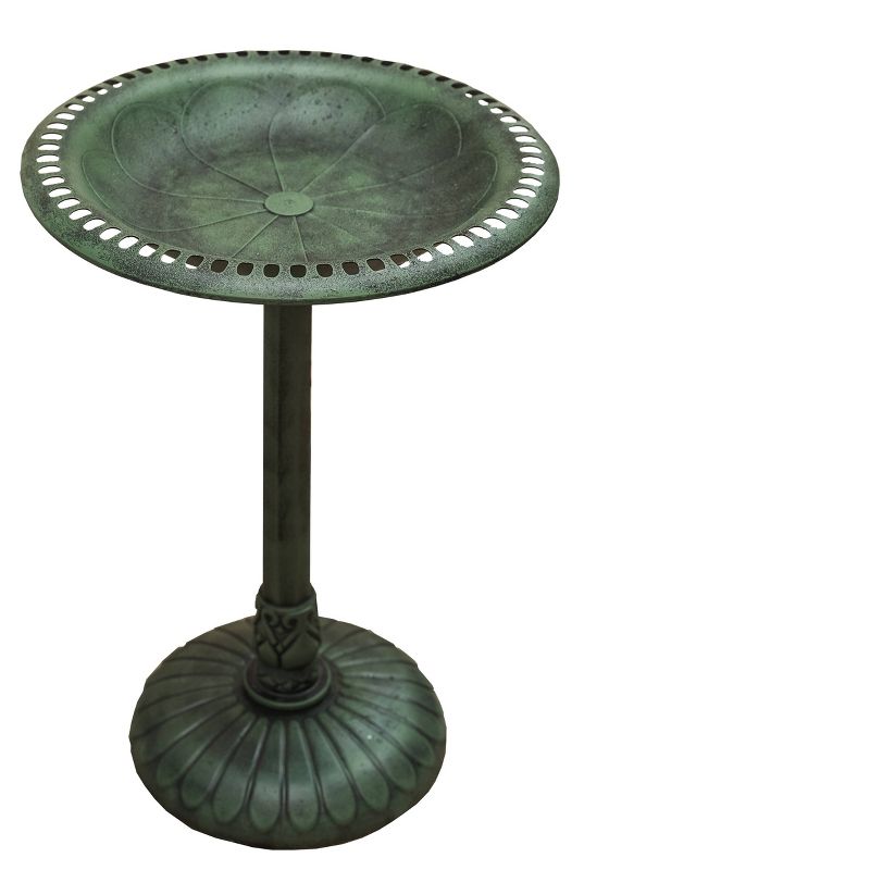 13.5" Classic II Antique Copper Birdbath w/ Rail Mount Bracket - Achla Designs