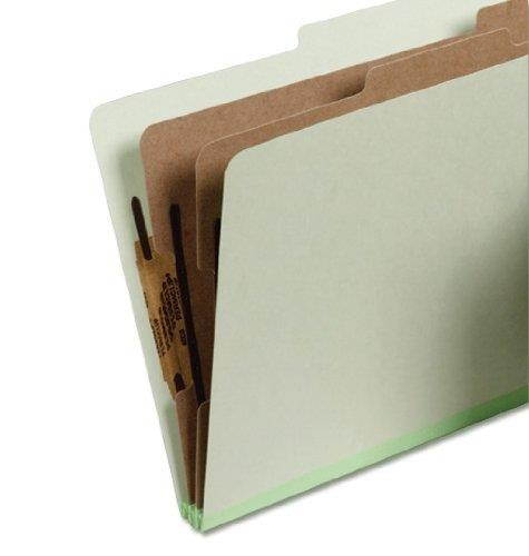 ACCO Classification Folders with Fasteners, Pressboard, 4-Part, Letter Size, Green, 10 per Box (A7015044)