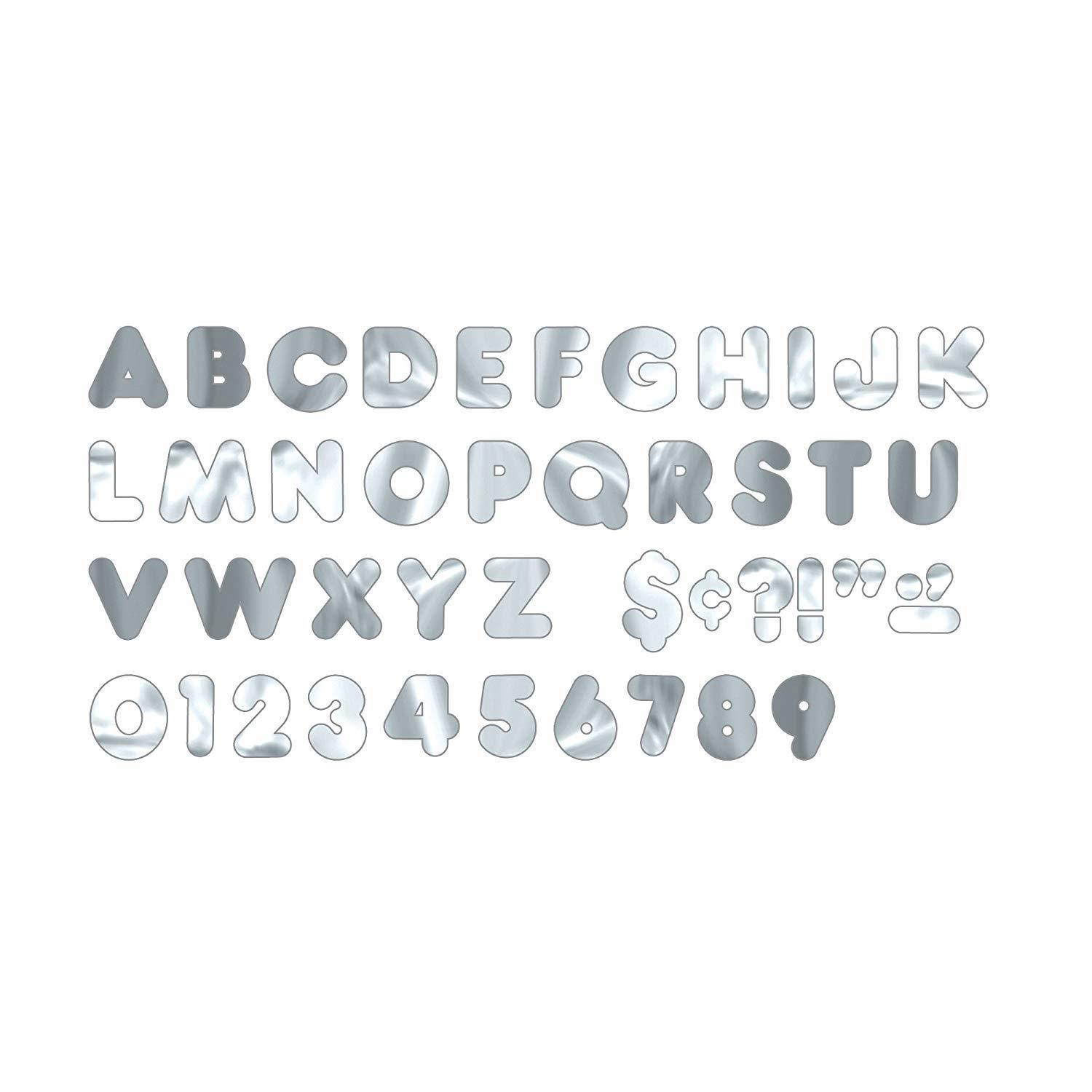 TREND enterprises, Inc. Silver Metallic 4" Casual UC Ready Letters