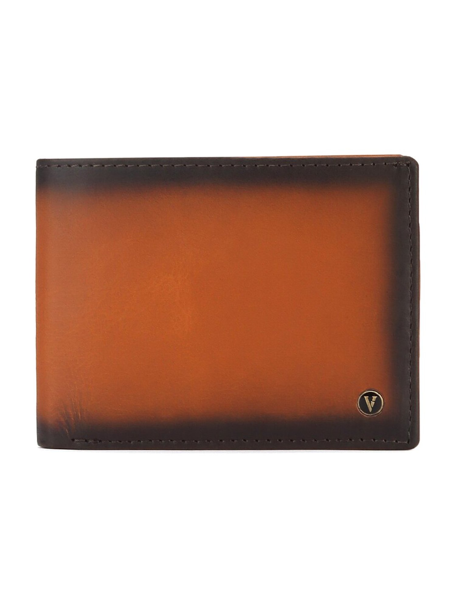 Van Heusen Brown Printed Leather Bi-Fold Wallet for Men