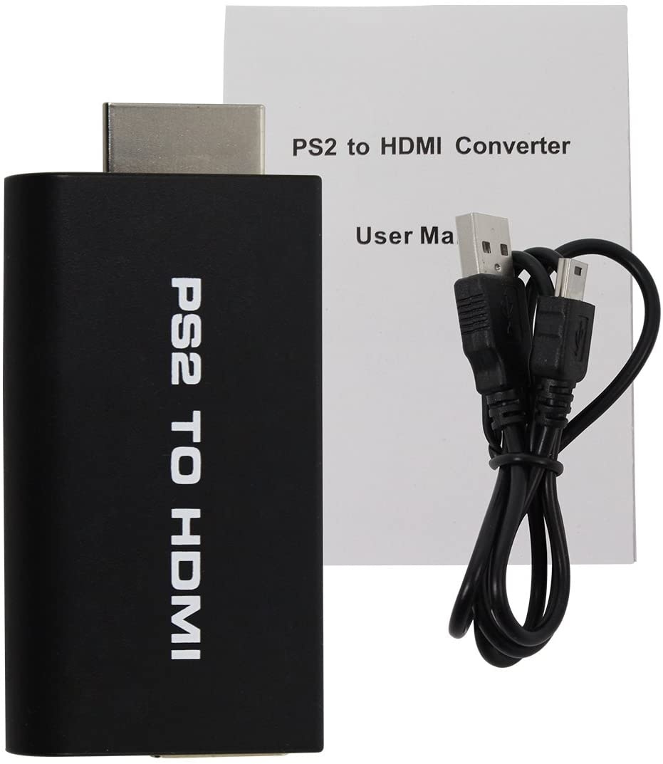 PS2 to HDMI Playstation 2 to hdmi 480i/480p/576i Audio Video Converter Adapter with 3.5mm Audio Output Supports All PS2 Display Modes