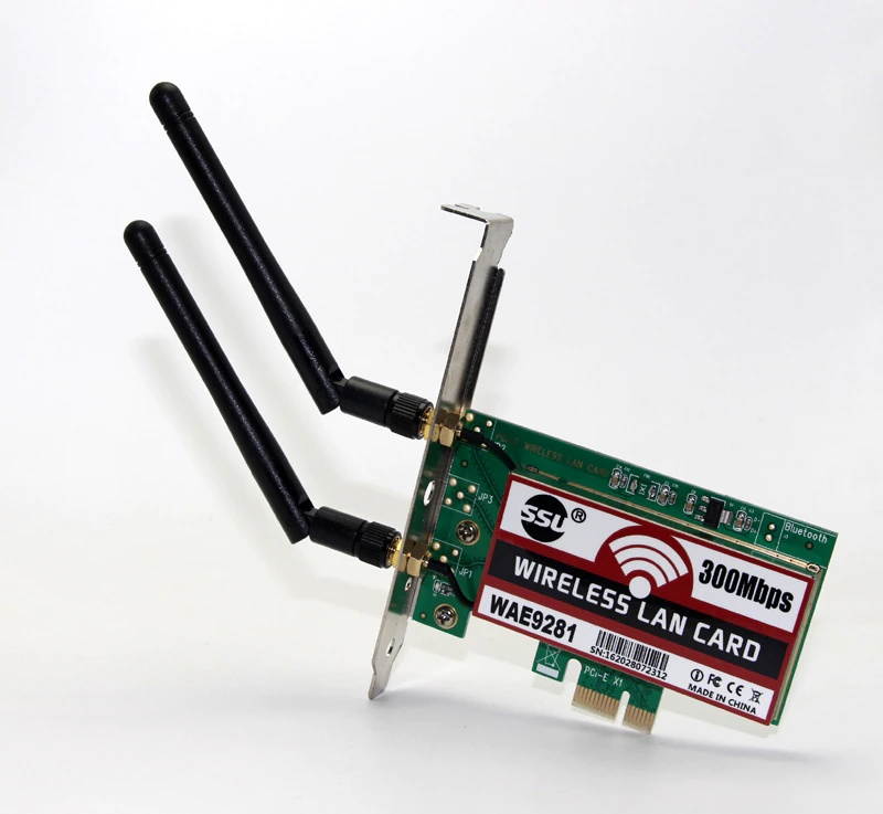 PCI-Express 300Mbps Wireless WiFi Card Adapter 2 Antennas for Desktop Laptop PC