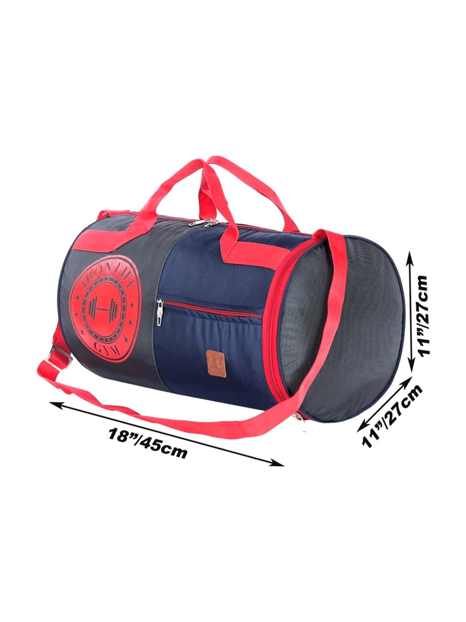 Fly Fashion Red Solid Medium Gym Bag
