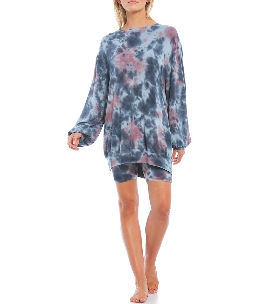 Honeydew Intimates Daze Off Tie-Dye Print French Terry Coordinating Lounge Biker Shorts