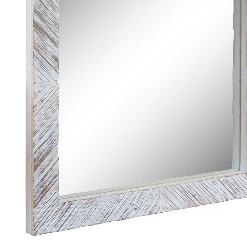 Wood Chevron Decorative Wall Mirror White - Stonebriar Collection
