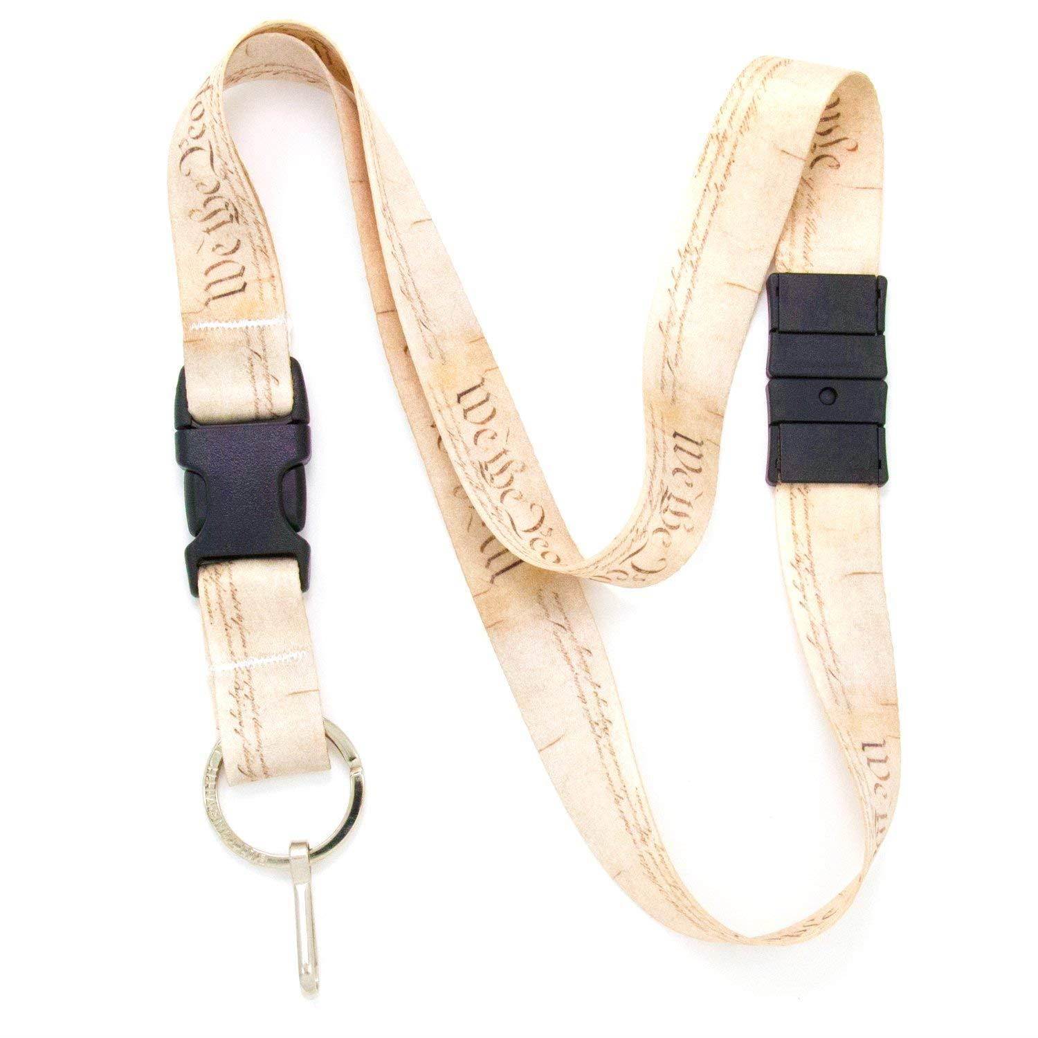 Buttonsmith We The People Premium Breakaway Lanyard - Safety Breakaway, Buckle and Flat Ring - Made in USA
