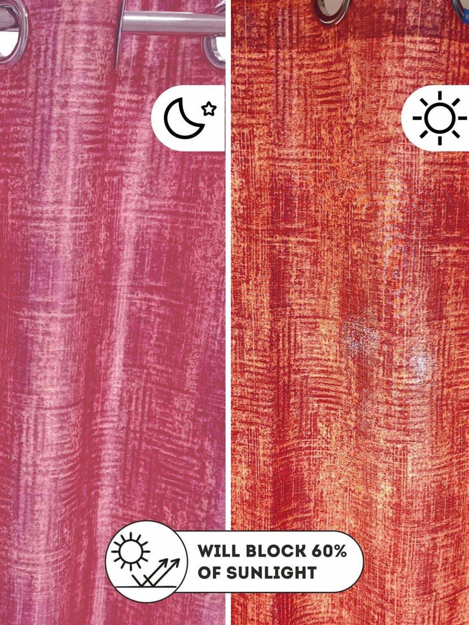 Bianca VILLA C`ESTA Pink Faux Silk 5 Ft. Window Curtain