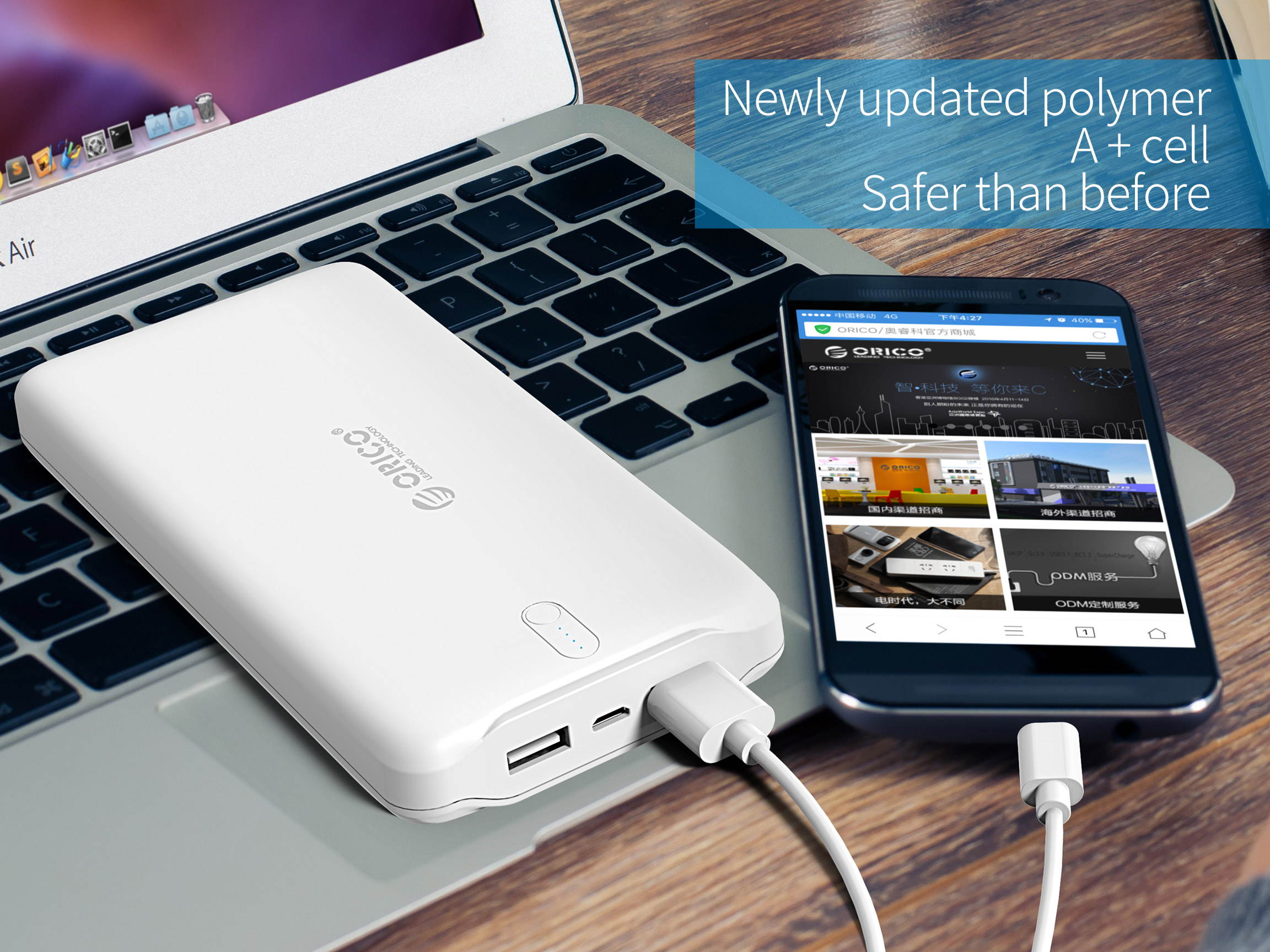 ORICO 20000mAh High Capacity Battery Charger Dual USB Port External Mobile Battery Pack, Battery Power Backup for iPhone 7 Plus/6s, iPad, iPod, Samsung Galaxy, Cell Phones, Tablet