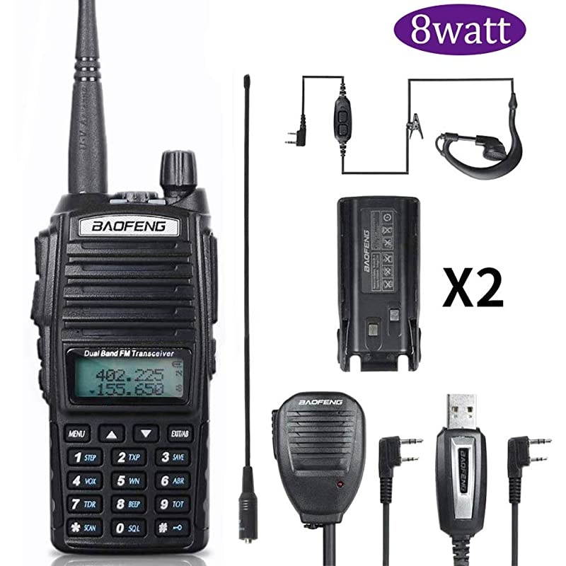 2 Way Radios  UV82 High Power Walkie Talkies Dual Band Ham Radio