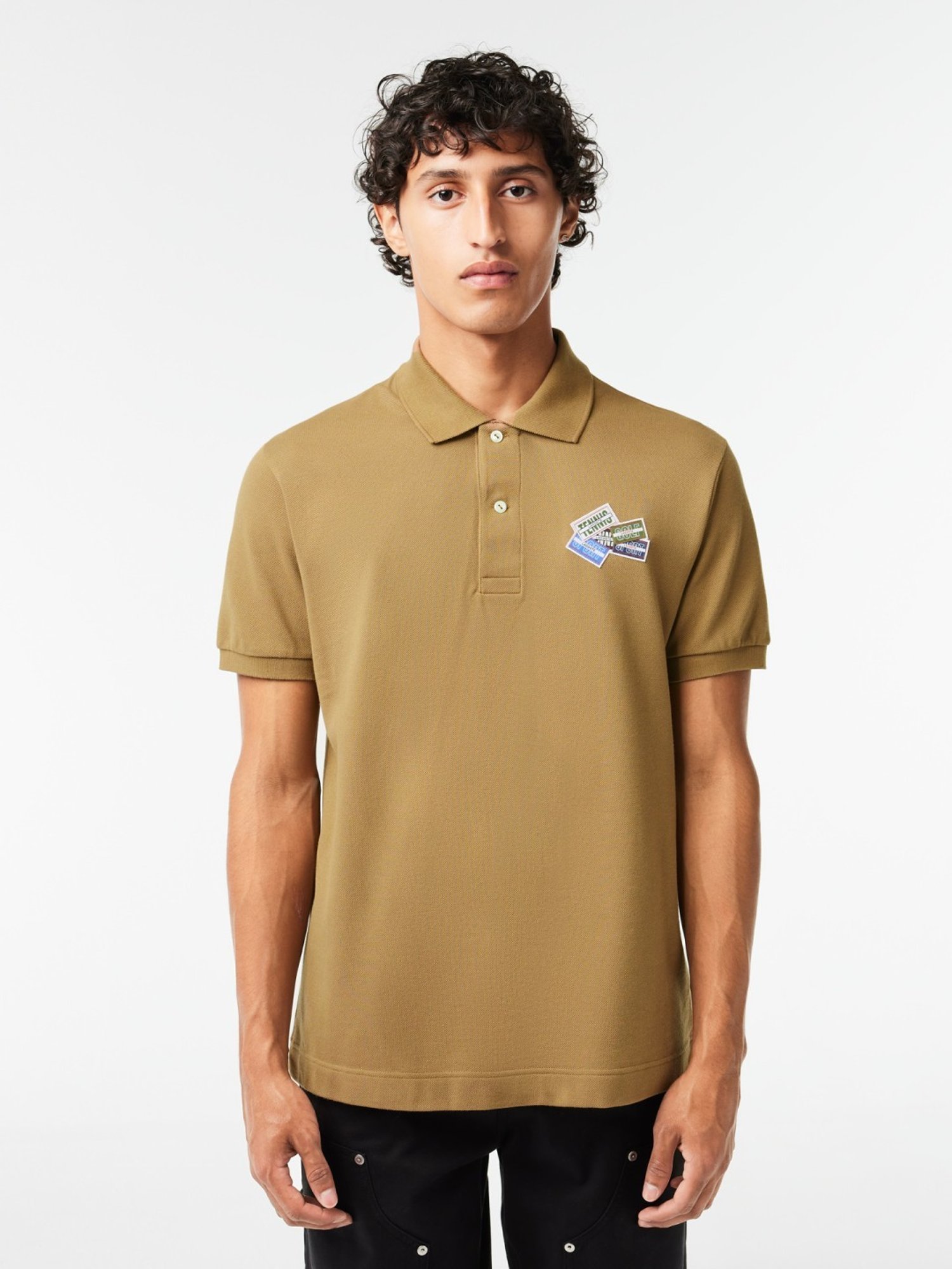 Lacoste Beige Cotton Classic Fit Polo T-Shirt