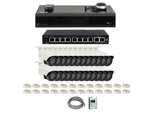GW 16 Channel H.265 4K NVR 5-Megapixel (2592 x 1520) 4X Optical Zoom Network Video Security System, 16pcs 5MP 1920p 2.8-12mm Motorized Zoom POE Weatherproof Bullet IP Cameras, 120ft Night Vision