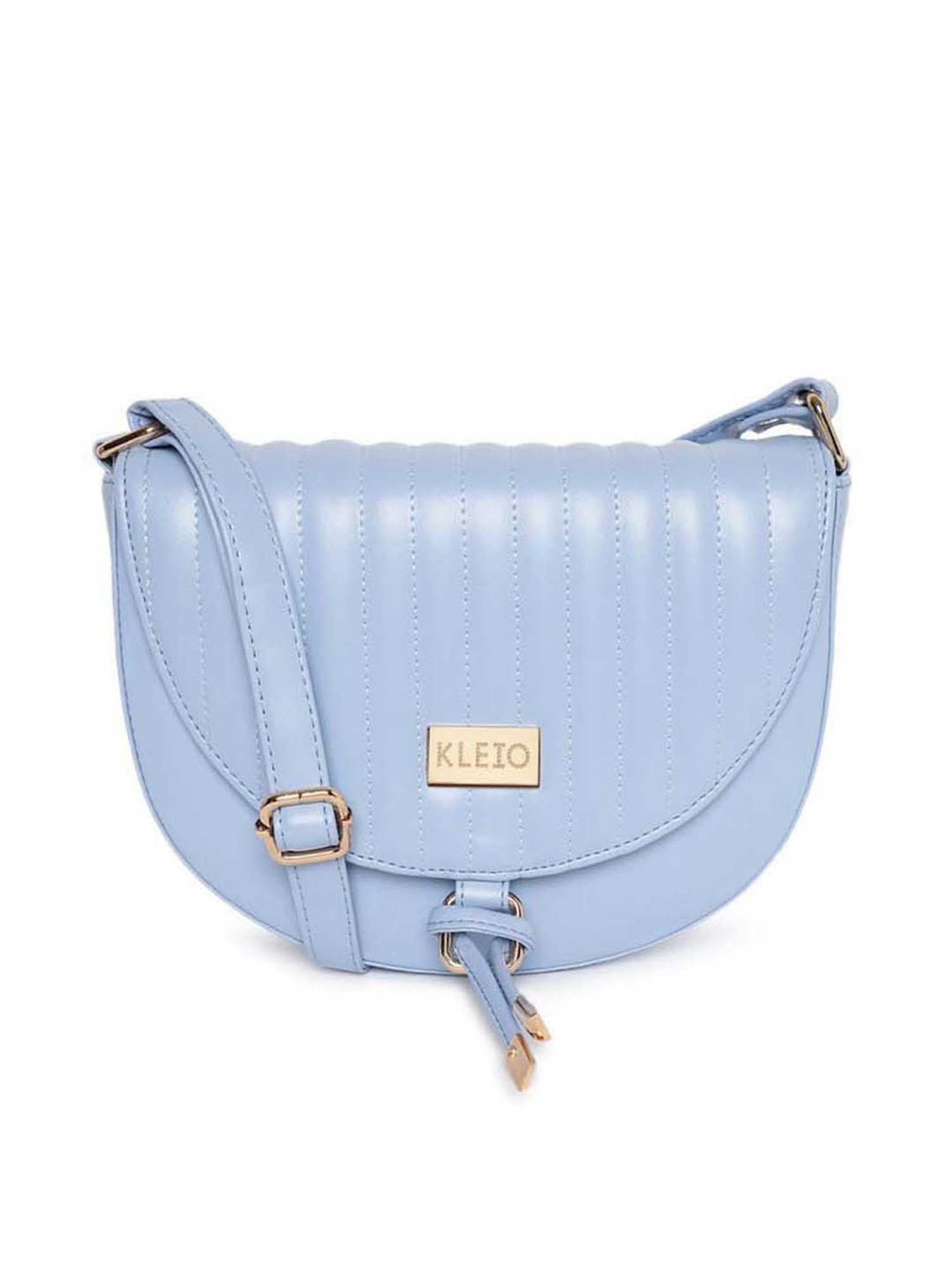 KLEIO Blue Quilted Medium Sling Handbag