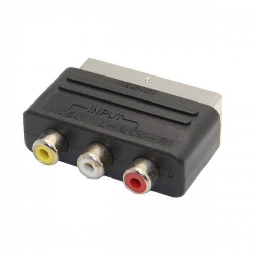 Cablecc Audio Video Composite 3 RCA AV to Scart 21pin Adapter for  Microsoft Xbox & Europe HDTV