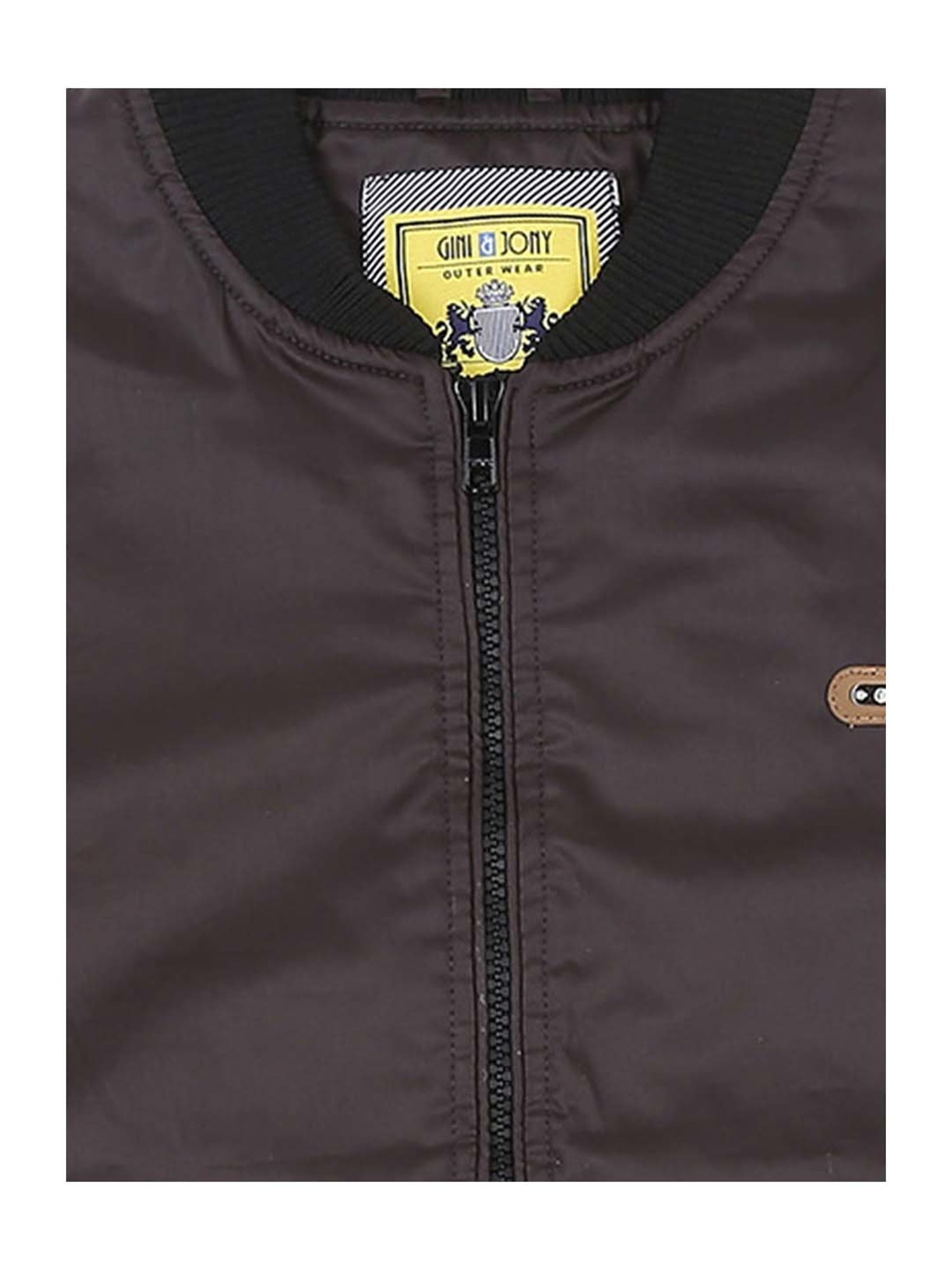 Gini & Jony Kids Brown Band Neck Jacket