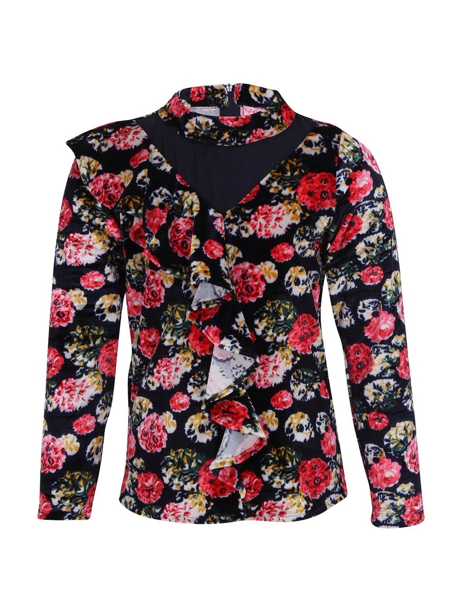 Cutecumber Kids Navy Floral Print Top